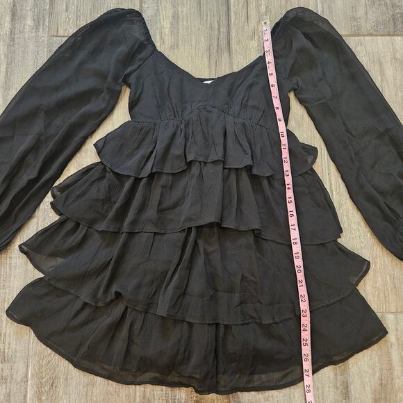 Abercrombie & Fitch Dress Womens XSP Mini Long Sleeve Ruffle Tiered Romantic - Picture 4 of 14